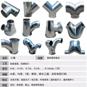 環保排氣管 廣東螺旋風管三通.風管三通接口價格