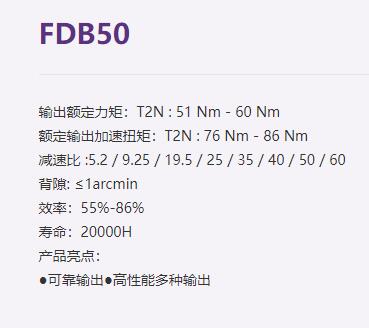 FASTON 行星減速機FDB50系列